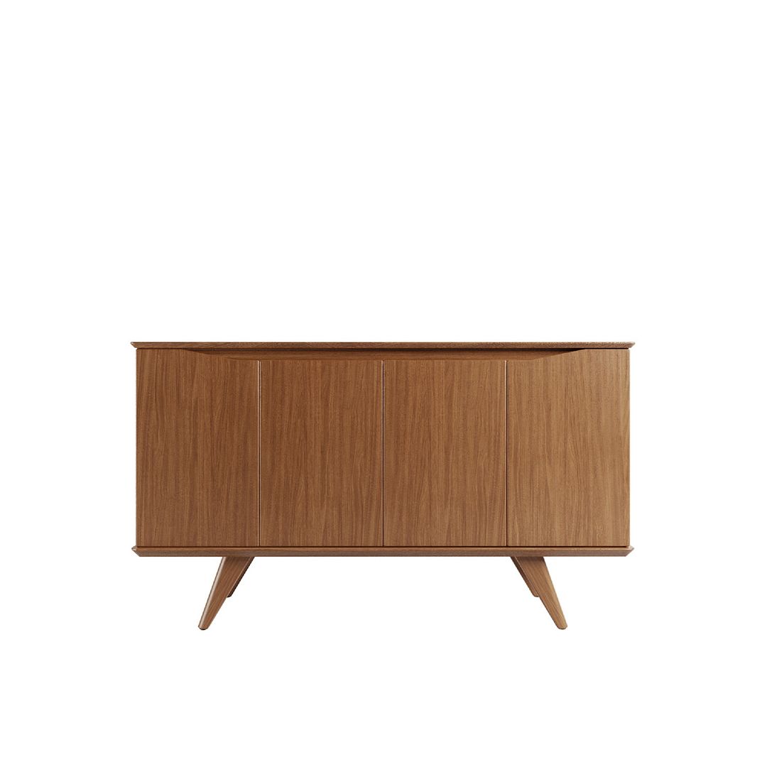 Manhattan Comfort Tudor 53" Sideboard With 4 Shelves In Maple Cream