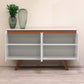 Manhattan Comfort Tudor 53" Sideboard With 4 Shelves In White Matte & Maple Cream