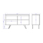 Manhattan Comfort Tudor 53" Sideboard With 4 Shelves In White Matte & Maple Cream
