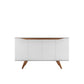 Manhattan Comfort Tudor 53" Sideboard With 4 Shelves In White Matte & Maple Cream