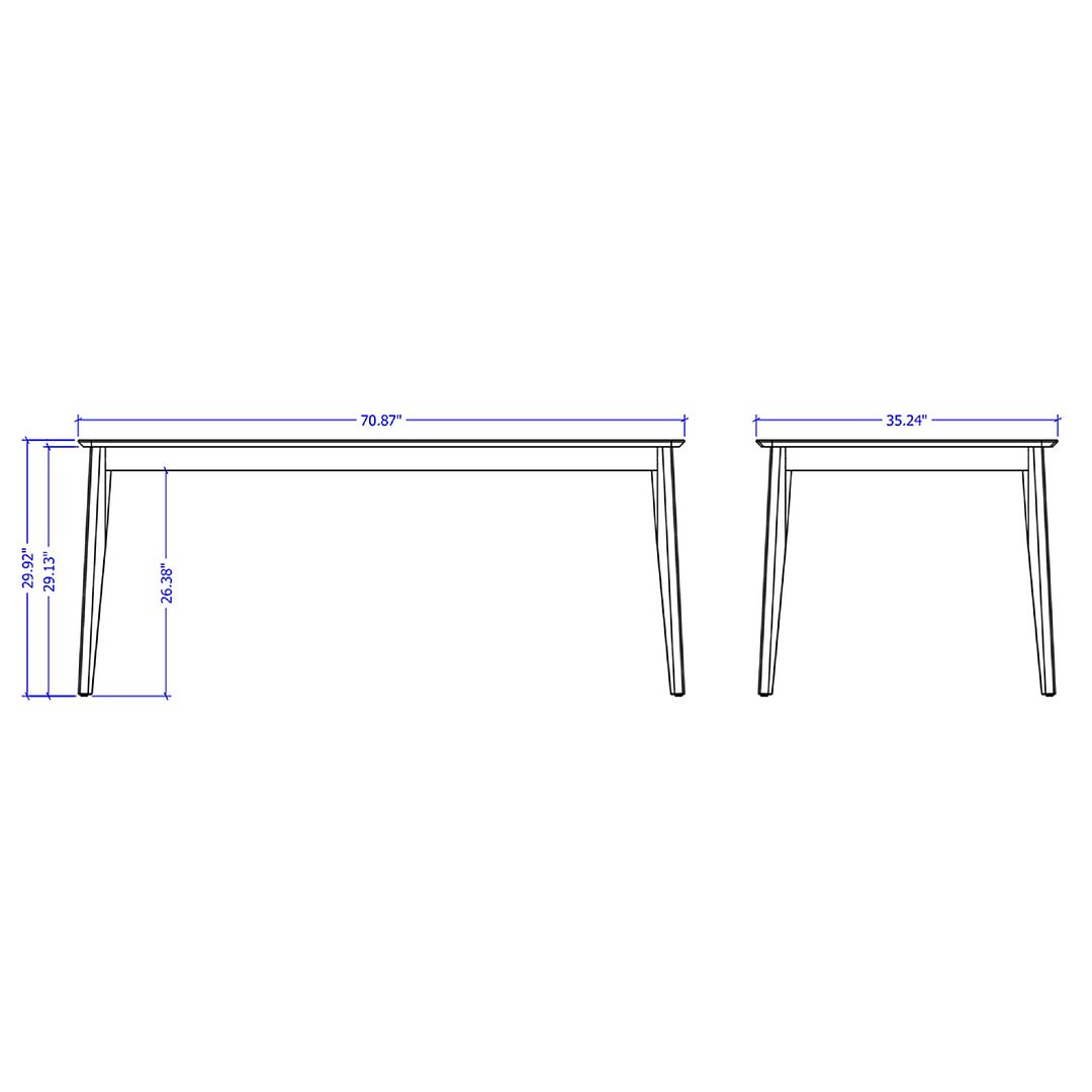 Manhattan Comfort Tudor 71" Dining Table In Black