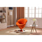 Manhattan Comfort Tulip Orange & Polished Chrome Velvet Swivel Accent Chair