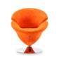 Manhattan Comfort Tulip Orange & Polished Chrome Velvet Swivel Accent Chairs In A Set Of 2