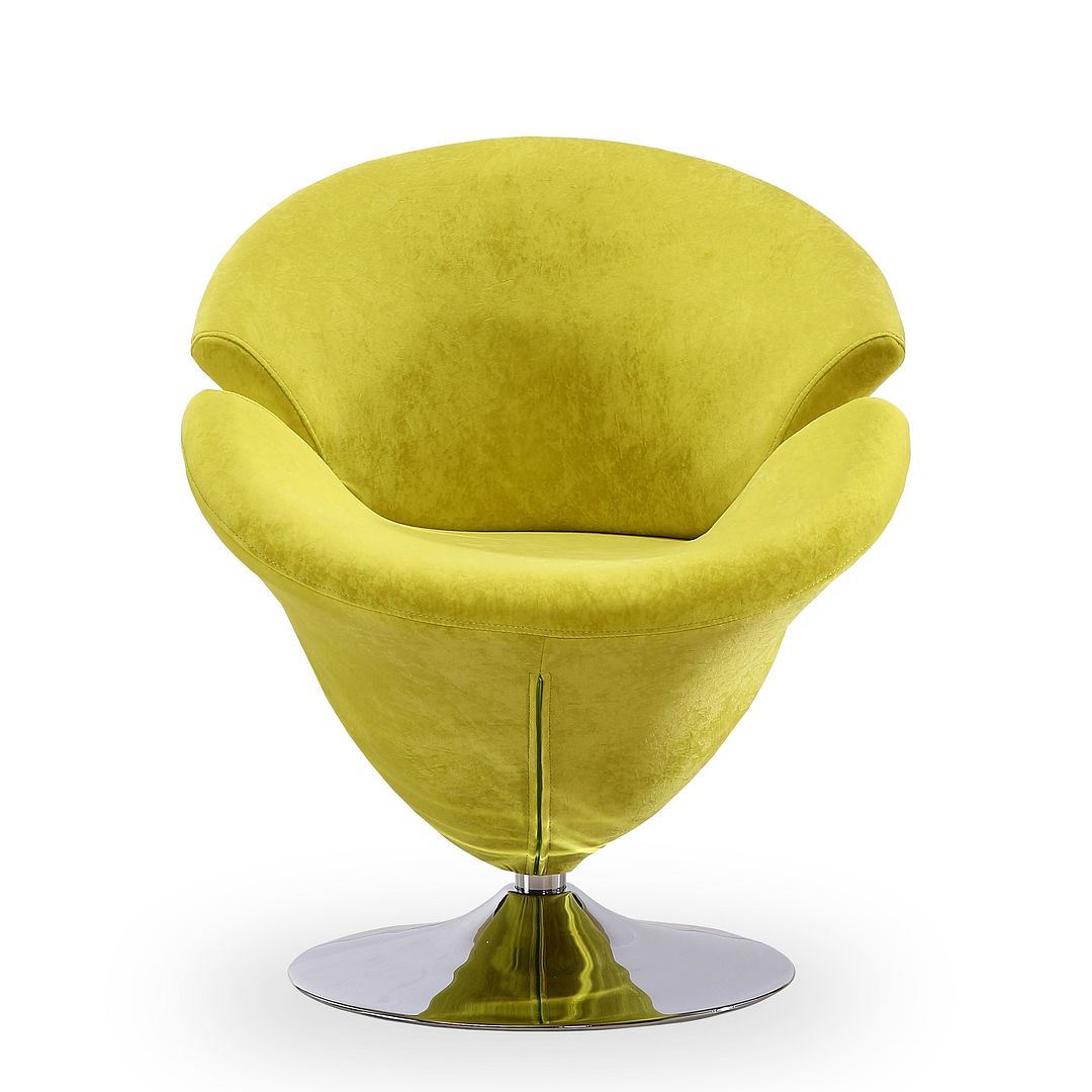 Manhattan Comfort Tulip Swivel 4-Piece Accent Chairs In Multi Color Orange, Yellow, Green & Red