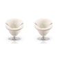 Manhattan Comfort Tulip White & Polished Chrome Velvet Swivel Accent Chairs In A Set Of 2