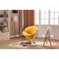 Manhattan Comfort Tulip Yellow & Polished Chrome Velvet Swivel Accent Chairs In A Set Of 2