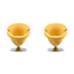 Manhattan Comfort Tulip Yellow & Polished Chrome Velvet Swivel Accent Chairs In A Set Of 2