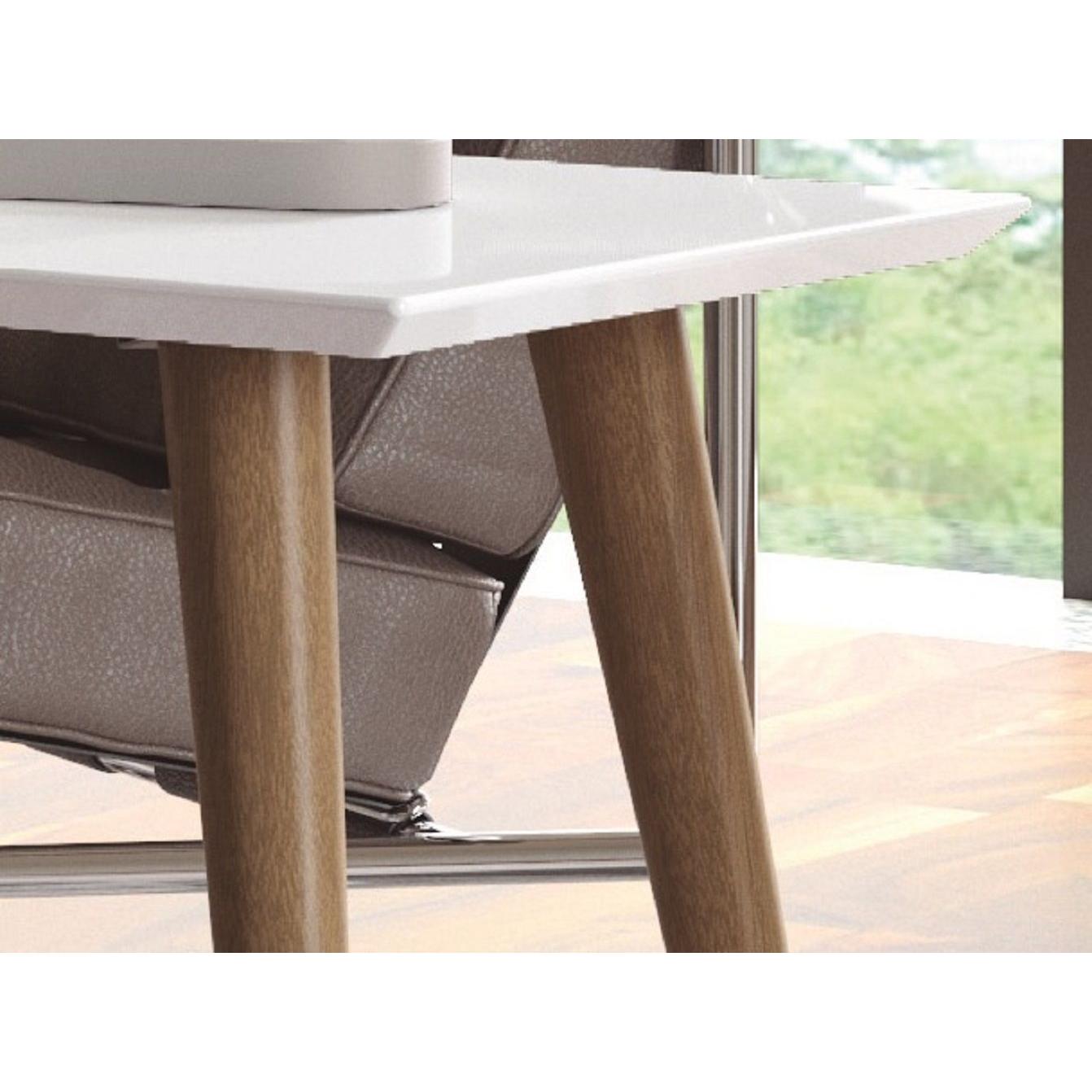 Manhattan Comfort Utopia 18" High Rectangle Coffee Table With Splayed Legs In White Gloss