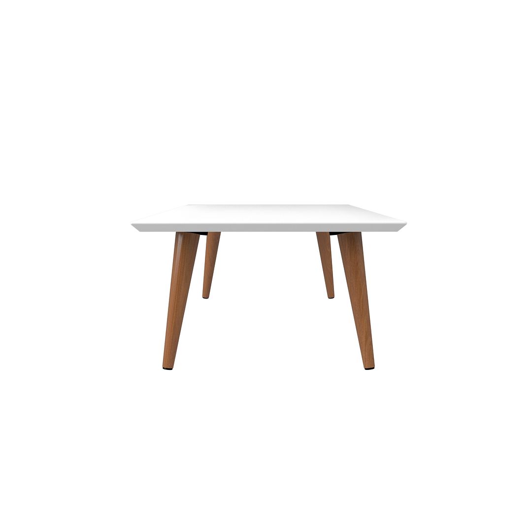 Manhattan Comfort Utopia 18" High Rectangle Coffee Table With Splayed Legs In White Gloss