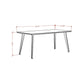 Manhattan Comfort Utopia 18" High Rectangle Coffee Table With Splayed Legs In White Gloss