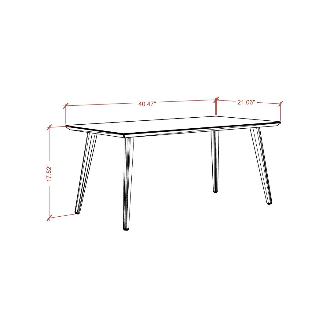 Manhattan Comfort Utopia 18" High Rectangle Coffee Table With Splayed Legs In White Gloss