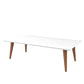 Manhattan Comfort Utopia 18" High Rectangle Coffee Table With Splayed Legs In White Gloss