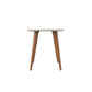 Manhattan Comfort Utopia 20" High Square End Table With Splayed Wooden Legs In Off White & Maple Cream