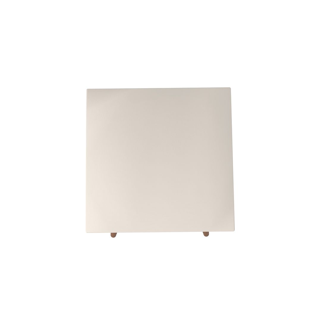 Manhattan Comfort Utopia 20" High Square End Table With Splayed Wooden Legs In Off White & Maple Cream