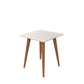Manhattan Comfort Utopia 20" High Square End Table With Splayed Wooden Legs In Off White & Maple Cream