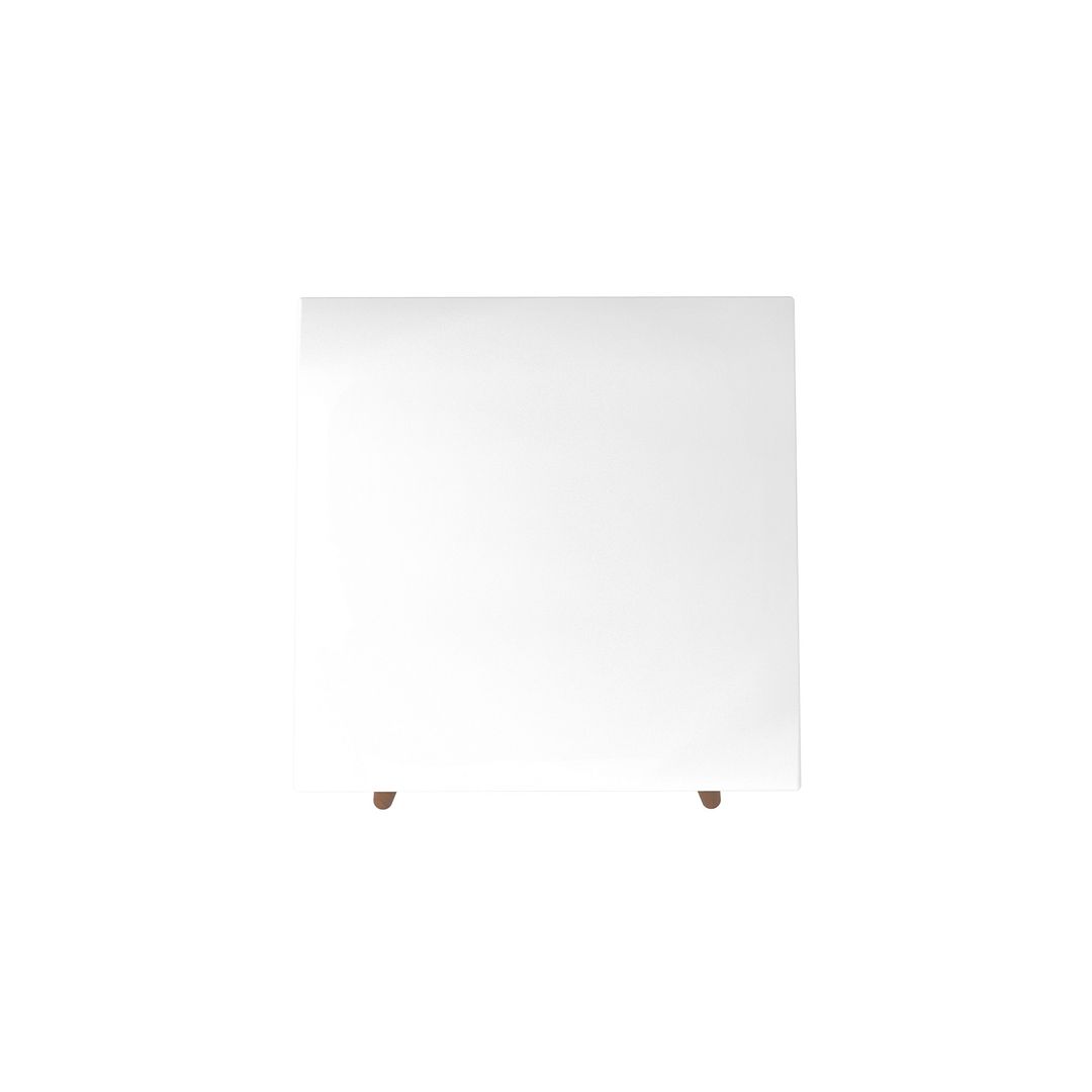 Manhattan Comfort Utopia 20" High Square End Table With Splayed Wooden Legs In White Gloss