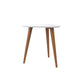Manhattan Comfort Utopia 20" High Triangle End Table With Splayed Wooden Legs In White Gloss