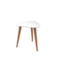 Manhattan Comfort Utopia 20" High Triangle End Table With Splayed Wooden Legs In White Gloss