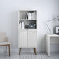 Manhattan Comfort Utopia Bookcase In Off White & Maple Cream