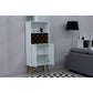 Manhattan Comfort Utopia Bookcase In Off White & Maple Cream