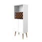 Manhattan Comfort Utopia Bookcase In Off White & Maple Cream