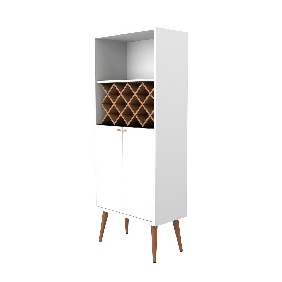 Manhattan Comfort Utopia Bookcase In Off White & Maple Cream