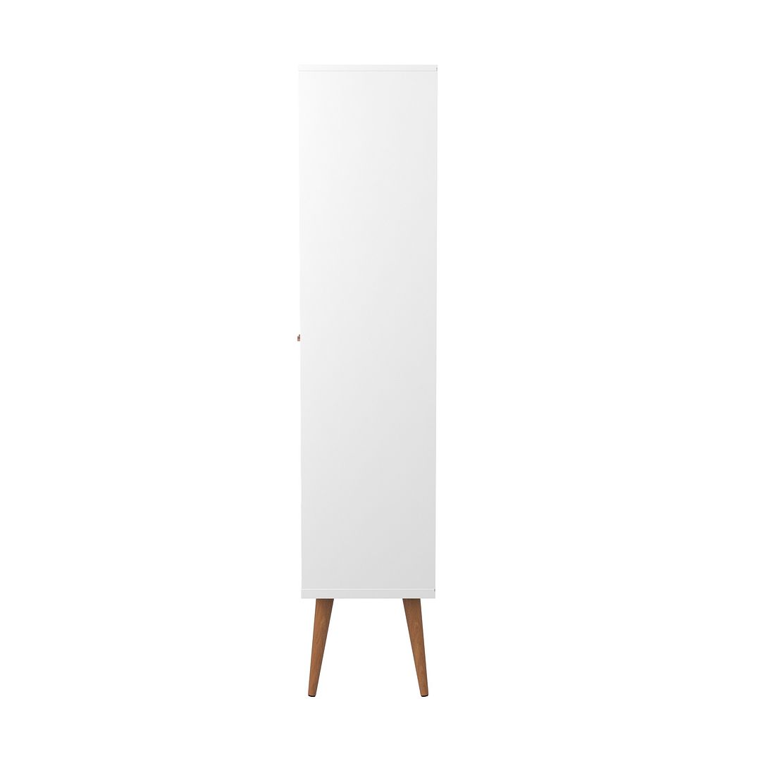 Manhattan Comfort Utopia Bookcase In Off White & Maple Cream