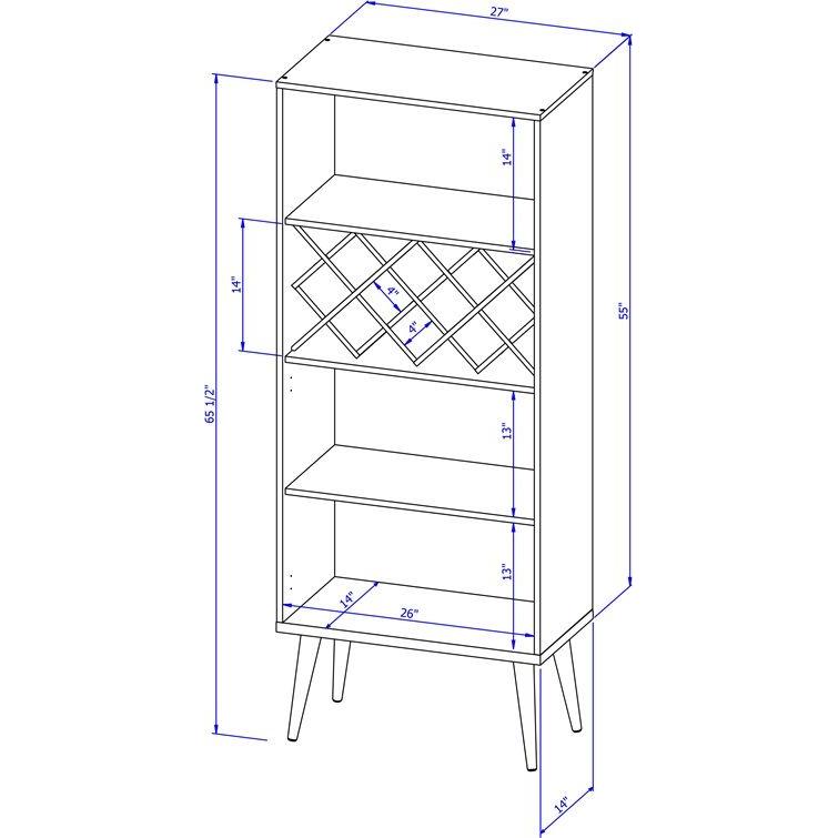 Manhattan Comfort Utopia Bookcase In Off White & Maple Cream