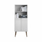 Manhattan Comfort Utopia Bookcase In Off White & Maple Cream
