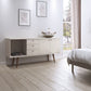Manhattan Comfort Utopia Wide Dresser Cabinet In Off White & Maple Cream