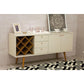 Manhattan Comfort Utopia Wide Dresser Cabinet In Off White & Maple Cream