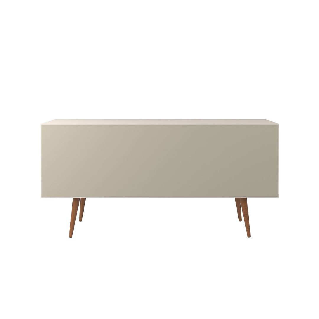 Manhattan Comfort Utopia Wide Dresser Cabinet In Off White & Maple Cream