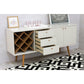 Manhattan Comfort Utopia Wide Dresser Cabinet In White Gloss & Maple Cream