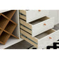 Manhattan Comfort Utopia Wide Dresser Cabinet In White Gloss & Maple Cream