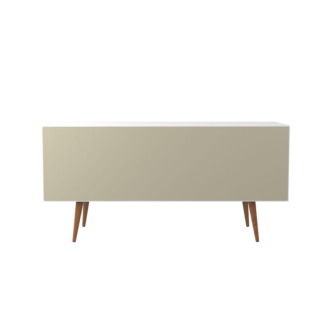Manhattan Comfort Utopia Wide Dresser Cabinet In White Gloss & Maple Cream