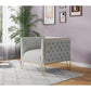Manhattan Comfort Vector Gray & Gold Velvet Accent Chair