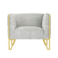 Manhattan Comfort Vector Gray & Gold Velvet Accent Chair
