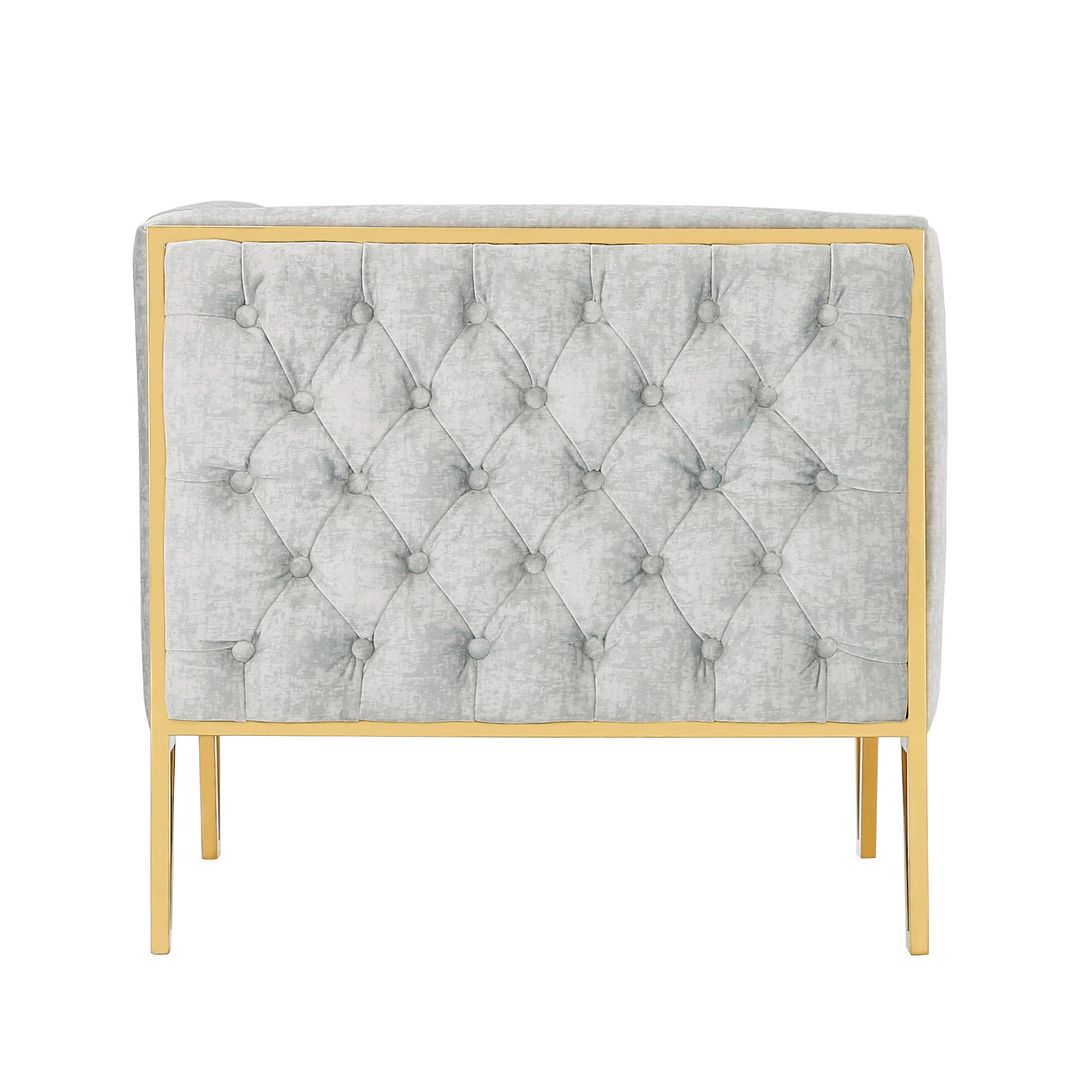 Manhattan Comfort Vector Gray & Gold Velvet Accent Chair