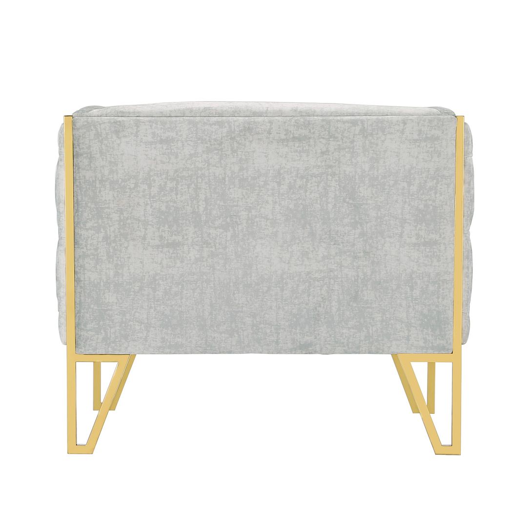 Manhattan Comfort Vector Gray & Gold Velvet Accent Chair