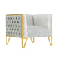 Manhattan Comfort Vector Gray & Gold Velvet Accent Chair