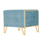 Manhattan Comfort Vector Ocean Blue & Gold Velvet Accent Chair