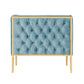Manhattan Comfort Vector Ocean Blue & Gold Velvet Accent Chair