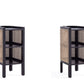 Manhattan Comfort Versailles 2-Piece Black & Natural Cane End Table