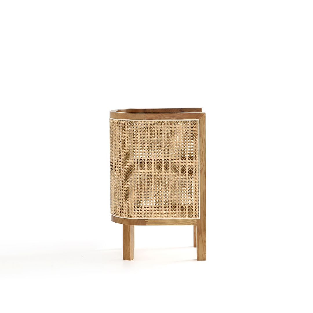 Manhattan Comfort Versailles 2-Piece Nature & Natural Cane End Table