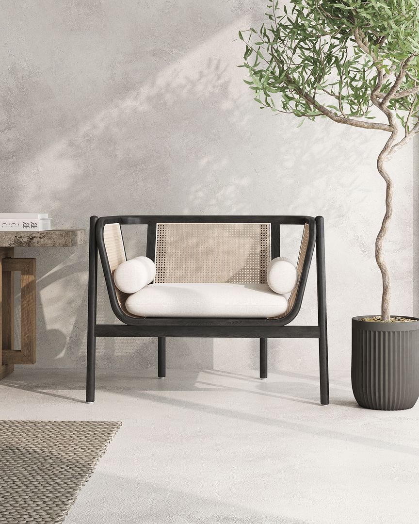 Black and best sale cream chair