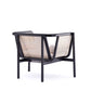 Manhattan Comfort Versailles Accent Chair In Black, Natural Cane & Cream