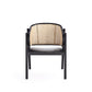 Manhattan Comfort Versailles Armchair In Black & Natural Cane