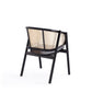 Manhattan Comfort Versailles Armchair In Black & Natural Cane