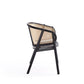 Manhattan Comfort Versailles Armchair In Black & Natural Cane