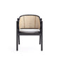 Manhattan Comfort Versailles Black & Natural Cane Armchair In A Set Of 2